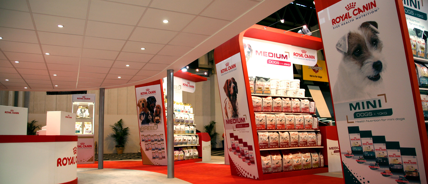 Photograph of Royal Canin's exhibition stand at Crufts.