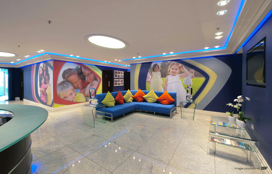 Photo of UK showroom graphics