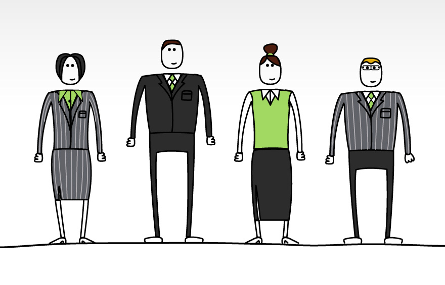 Client character's designed for HSBC e-learning course