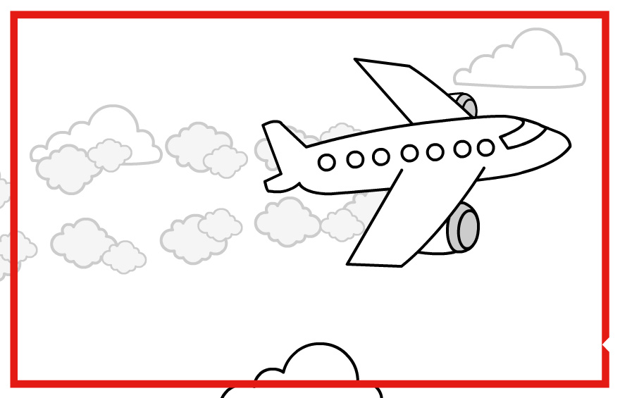 Plane flying illustration