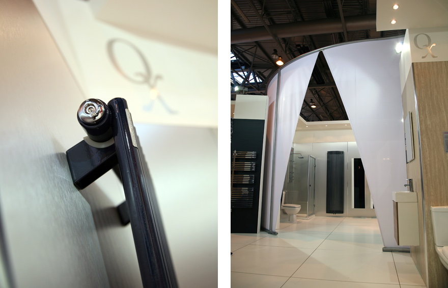 Photograph of QX's exhibition stand at Kitchens, Bedrooms and Bathrooms.