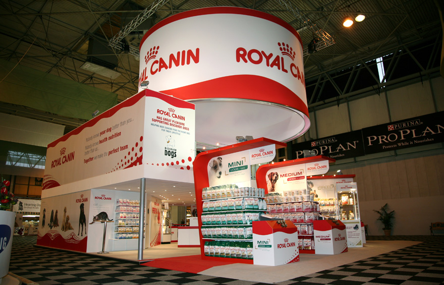 Photograph of Royal Canin's exhibition stand at Crufts.